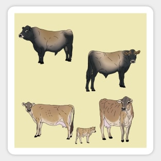 Jersey Cows Pattern Yellow Sticker